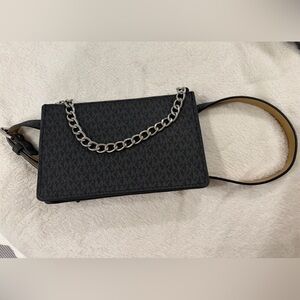 Michael Kors Dark Gray Shoulder Bag with Silver Chain
